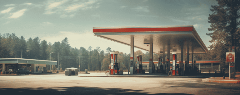 An average looking gas station in rural Alabama