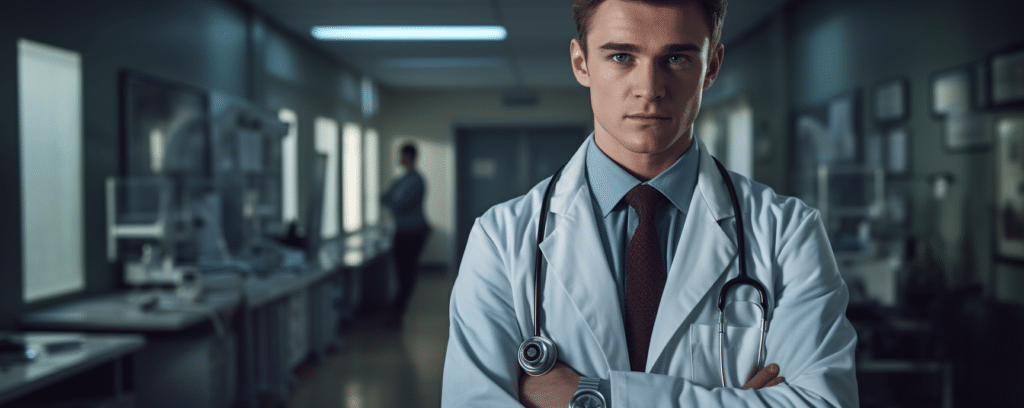 Doctor standing in an Birmingham hospital, Birmingham medical malpractice lawyer