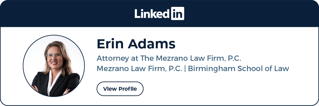 Attorney Erin Adams LinkedIn Profile Badge