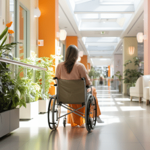 Woman in a Gadsden hospital in a wheelchair