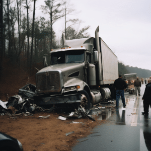 A truck accident on a highway in Gadsden Alabama
