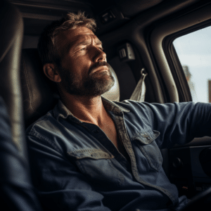A tried and fatigued truck driver in Mobile Alabama