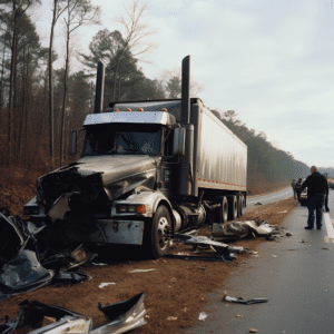 A truck accident on a highway in Montgomery Alabama