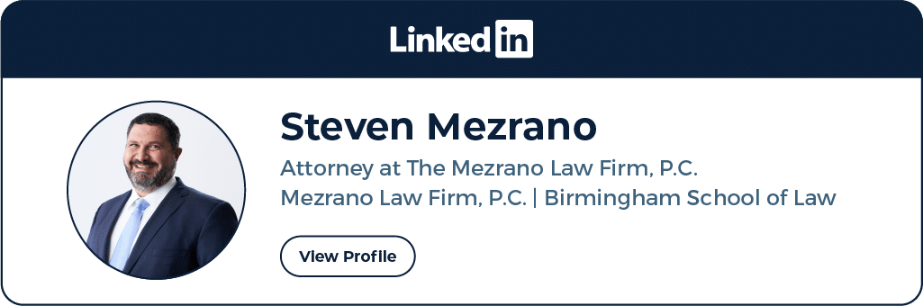 Attorney Steven Mezrano LinkedIn Profile Badge