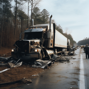 A truck accident on a highway in Tuscaloosa Alabama