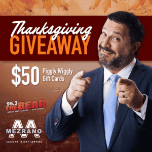 Mezrano Alabama Injury Lawyers Thanksgiving Giveaway