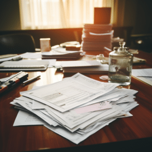 Paperwork on a desk