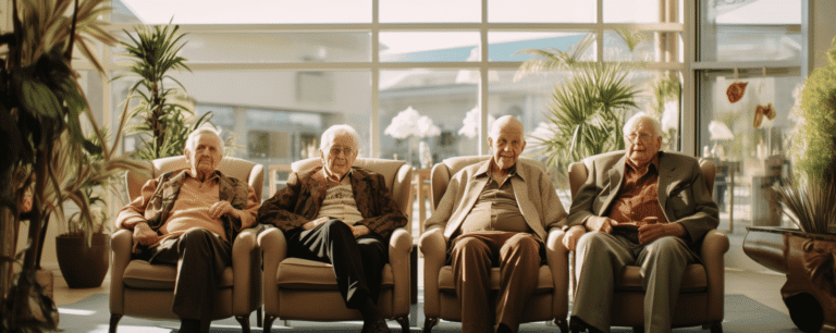 Elders at retirement home