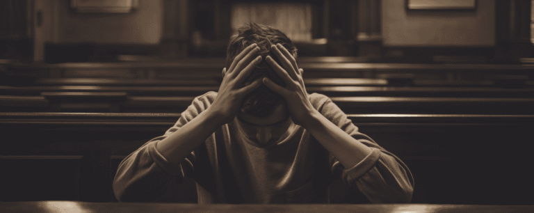 Stressed person in court