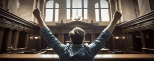 Man cheering