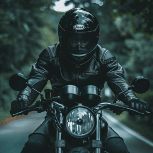 Motorcycle rider in full gear