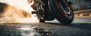 Motorcycle attempting to stop