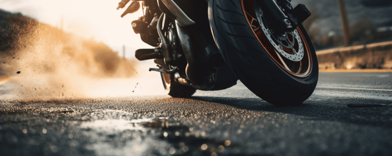 Motorcycle attempting to stop