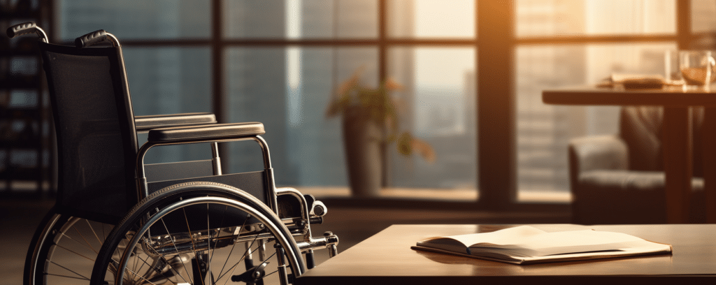 Wheelchair in office