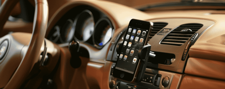 Phone on car mount