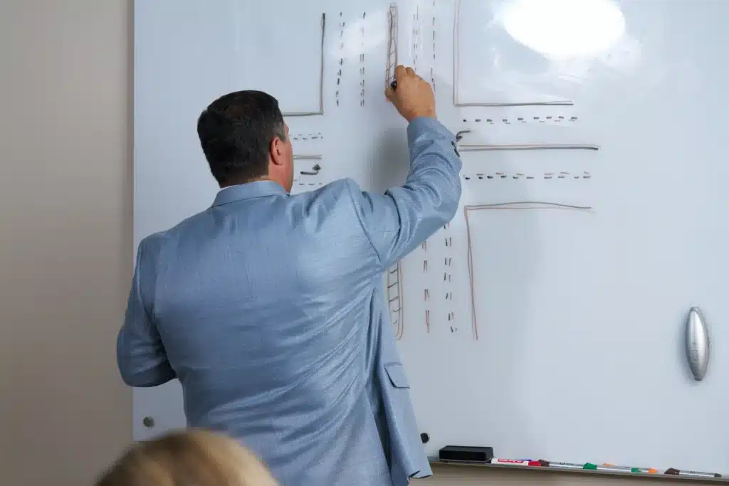 Steven Mezrano discussing a case with Mezrano® Law Firm staff members