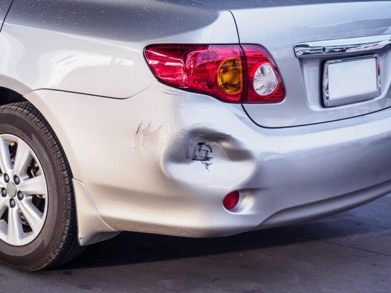 Photo of dent in bumper