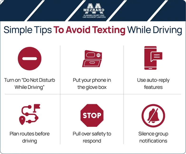 Simple Tips To Avoid Texting While Driving Infographic
